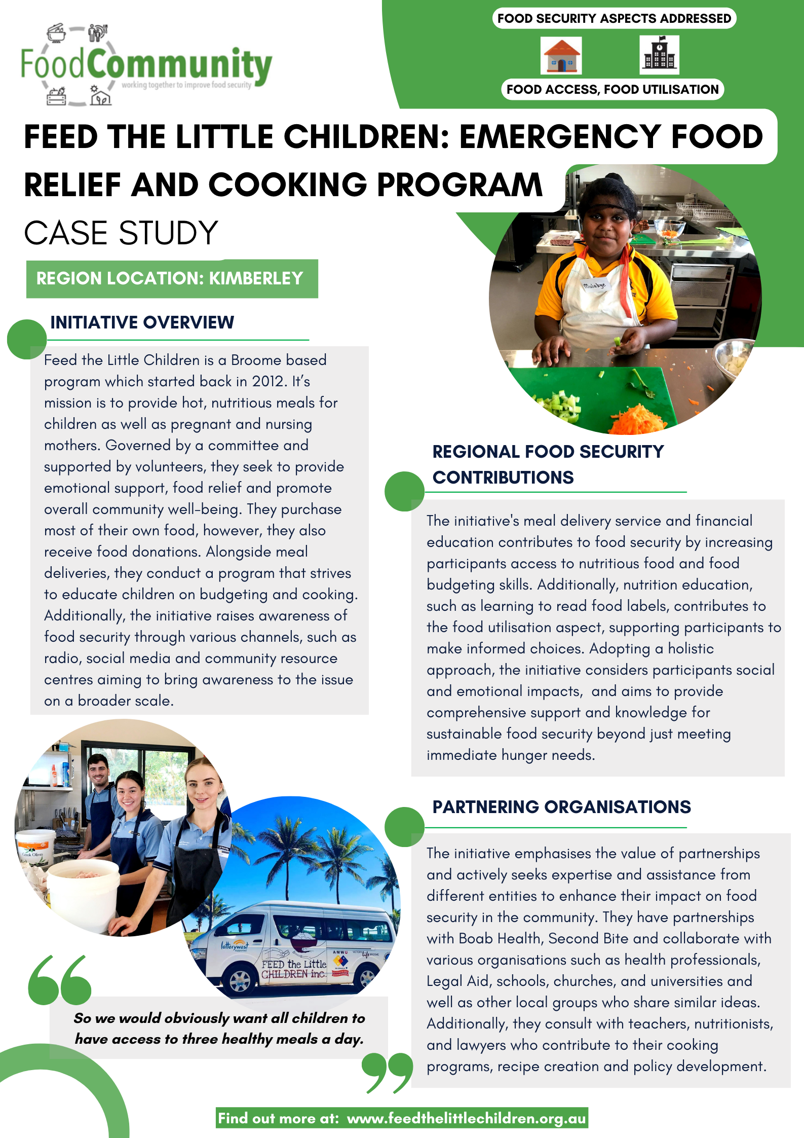 Feed the Little Children: Emergency Food Relief and Cooking Program